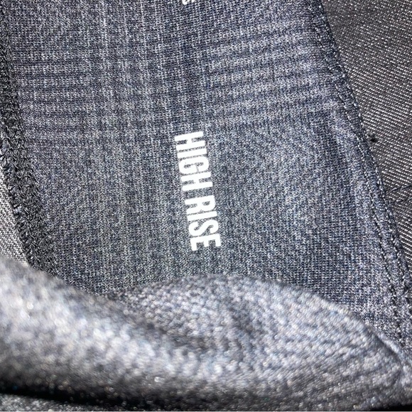 Rewash High Rise Black Plaid w/Faux Leather Side Stripes Leggings - Picture 9 of 9